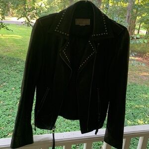 MICHAEL KORS genuine soft leather moto jacket